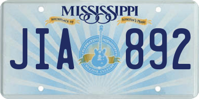 MS license plate JIA892
