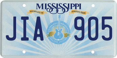 MS license plate JIA905