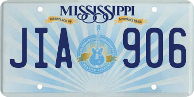 MS license plate JIA906