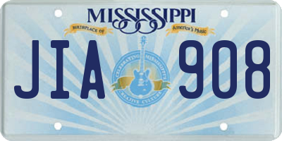 MS license plate JIA908