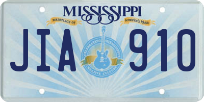MS license plate JIA910
