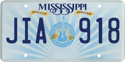 MS license plate JIA918