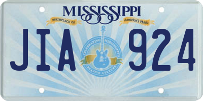 MS license plate JIA924