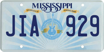 MS license plate JIA929
