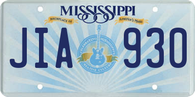 MS license plate JIA930