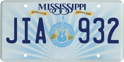 MS license plate JIA932