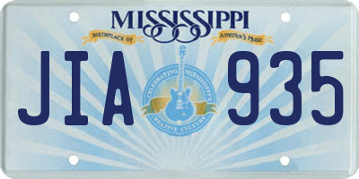 MS license plate JIA935