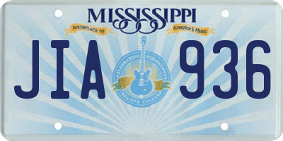 MS license plate JIA936