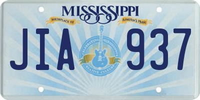 MS license plate JIA937