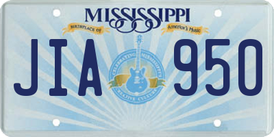 MS license plate JIA950