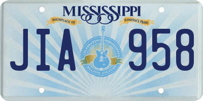 MS license plate JIA958