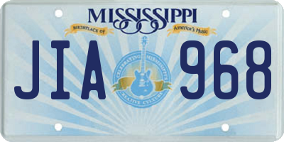 MS license plate JIA968
