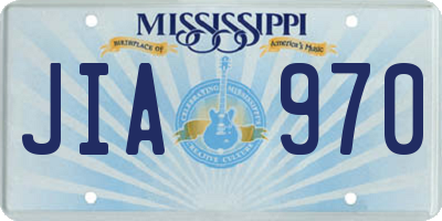 MS license plate JIA970