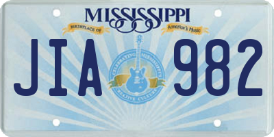 MS license plate JIA982