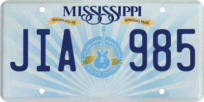 MS license plate JIA985