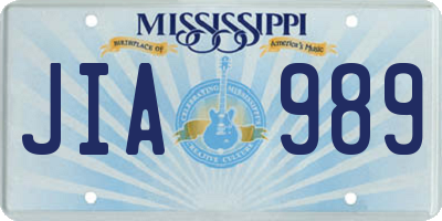 MS license plate JIA989