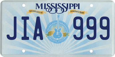 MS license plate JIA999