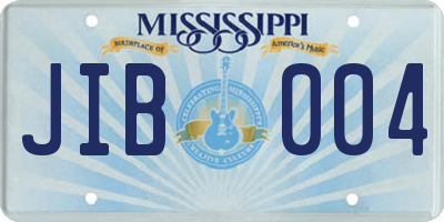 MS license plate JIB004