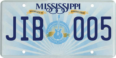 MS license plate JIB005