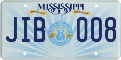 MS license plate JIB008