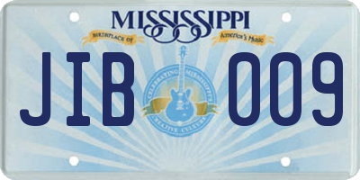 MS license plate JIB009