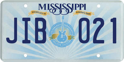 MS license plate JIB021