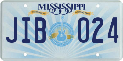 MS license plate JIB024