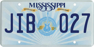 MS license plate JIB027