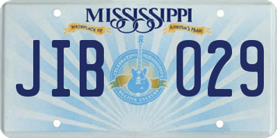MS license plate JIB029