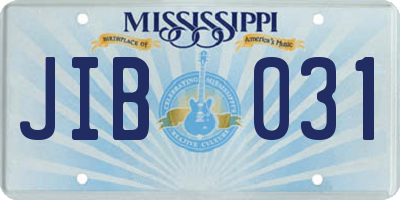 MS license plate JIB031