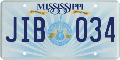 MS license plate JIB034