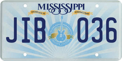 MS license plate JIB036