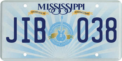 MS license plate JIB038
