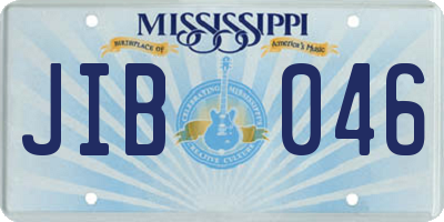 MS license plate JIB046