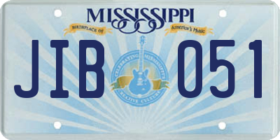 MS license plate JIB051