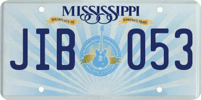MS license plate JIB053