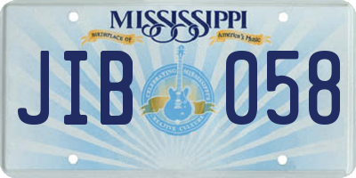 MS license plate JIB058