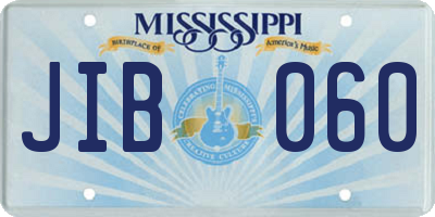 MS license plate JIB060
