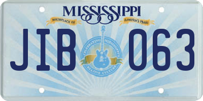 MS license plate JIB063