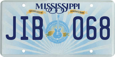 MS license plate JIB068