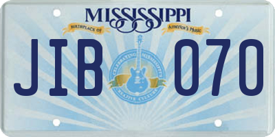 MS license plate JIB070