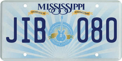 MS license plate JIB080