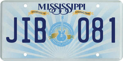 MS license plate JIB081