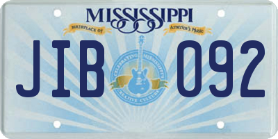 MS license plate JIB092