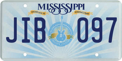 MS license plate JIB097
