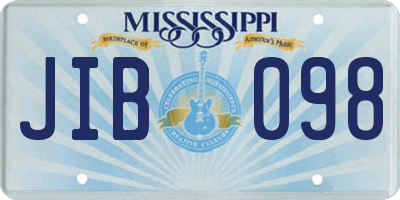 MS license plate JIB098