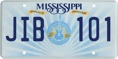 MS license plate JIB101