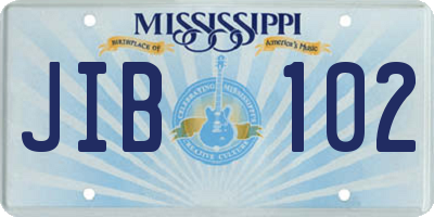 MS license plate JIB102