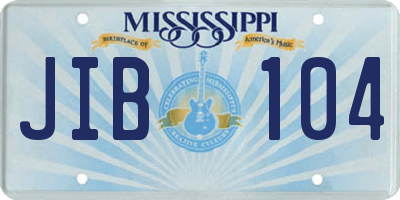 MS license plate JIB104