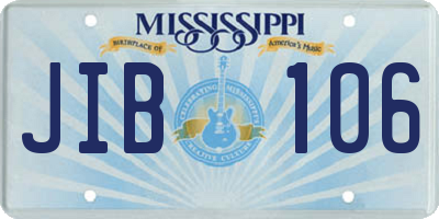 MS license plate JIB106